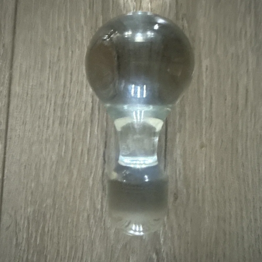Vintage MCM Large Crystal Ball Orb Bubble Clear Glass Bottle Decanter Stopper